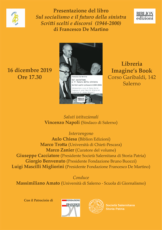Salerno, 16 dicembre 2019, Libreria Imagines Book, corso Garibaldi, 142, ore 17,30. Presentazione del libro 