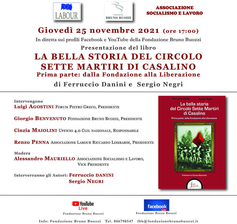 Gioved 25 novembre 2021, ore 17,00. Presentazione del libro 