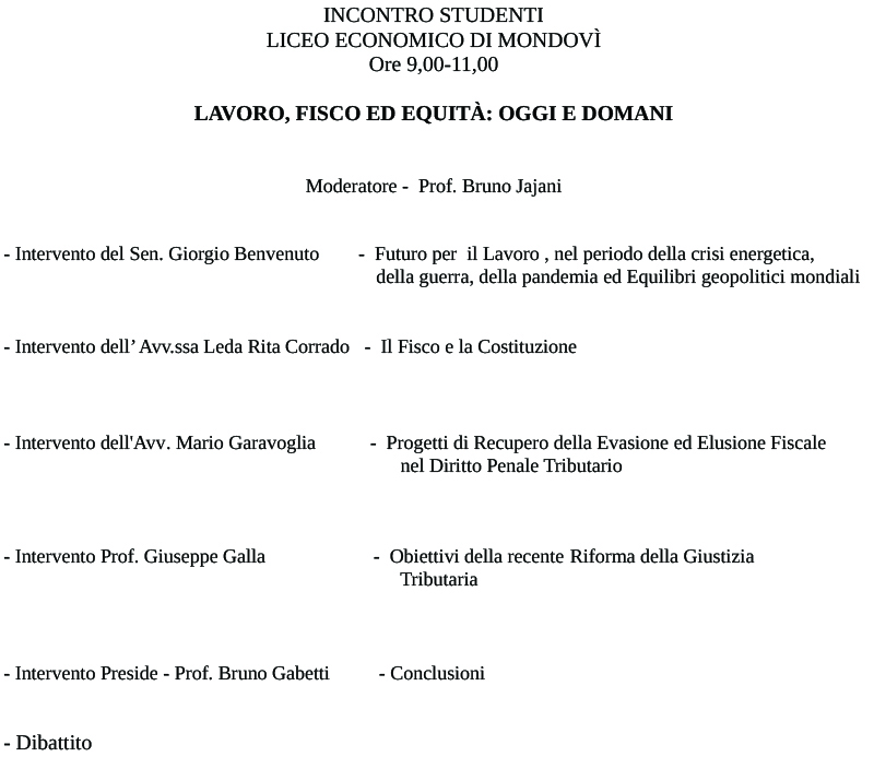 Mondov, 24 novembre 2022, ore 11.00 intervento via remoto 