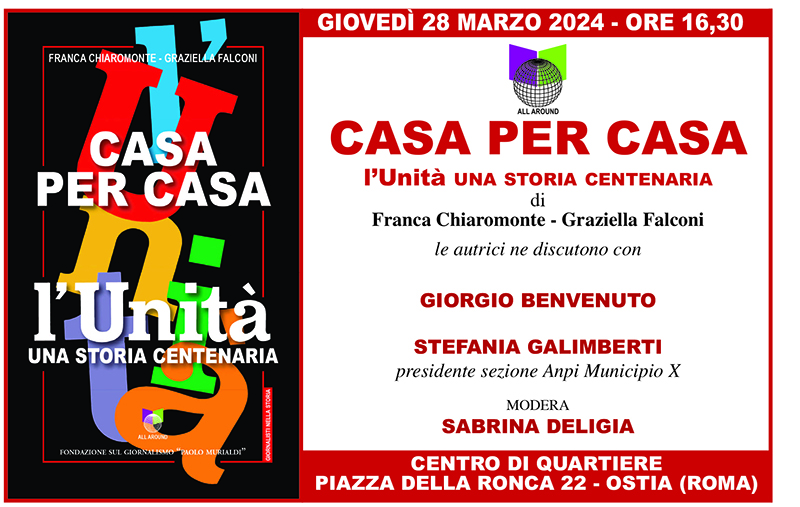 Gioved 28 marzo 2024, ore 16.30. Ostia, centro di Quartiere. Presentazione del libro LUnit una storia centenaria