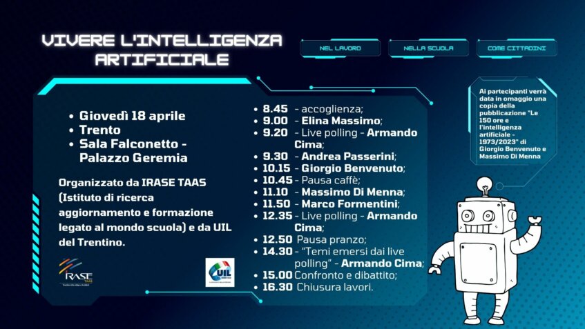 Gioved 18 aprile 2024, ore 9.00. Trento, convegno sul tema Vivere lIntelligenza Artificiale