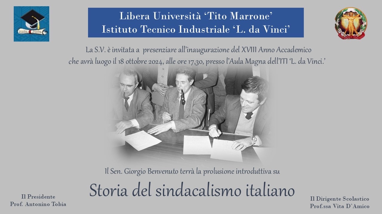 Venerd 18 ottobre 2024: Trapani, ore 17.45. Storia del sindacalismo italiano