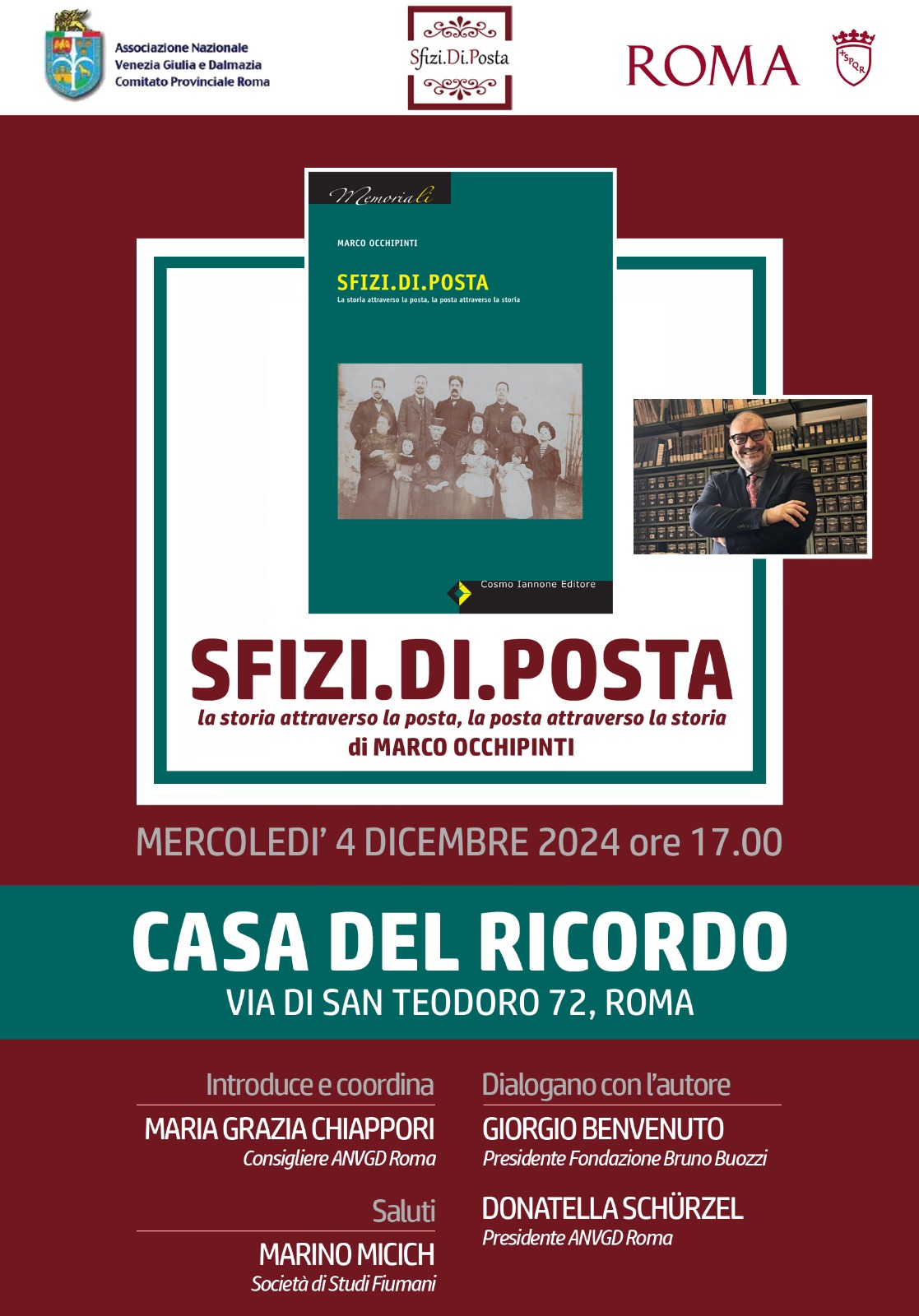 Mercoled 04 dicembre 2024, ore 17,00. Roma. Presentazione del libro di Marco Occhipinti Sfizi.di.posta